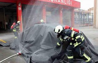 Kayseri itfaiyesi elektrikli araç yangınları için...
