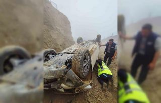 Kontrolden çıkan otomobil DESKİ tarafından açılan...