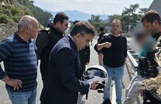 Marmaris çıkışındaki motosiklet kazasında kask...