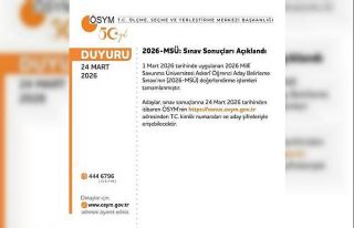 MSÜ sonuçları açıklandı