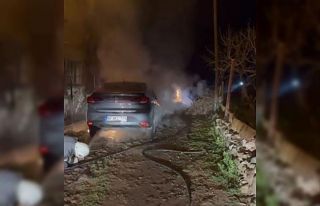 Osmaniye’de park halindeki otomobilde çıkan yangın...