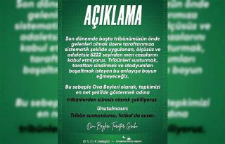 Ova Beyleri tribünlerden süresiz çekildiğini açıkladı