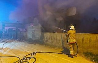 Reyhanlı’da konteyner alevlere teslim oldu