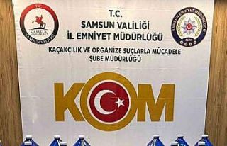 Samsun’da 70 litre etil alkol ele geçirildi