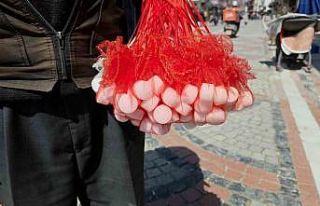 Şehir şehir dolaşarak kokulu kaya tuzu satıyor