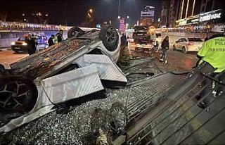 Takla atan araçlardan burunları dahi kanamadan çıktılar