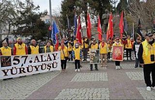 Tekirdağ’dan yola çıkan ’57’nci Alay’ korteji...