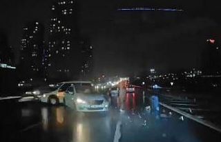 TEM otoyolunda iki aracın çarpışma anı kamerada