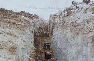 Yüksekova’da 8 metrelik kar tünelleri: İş makinesi...