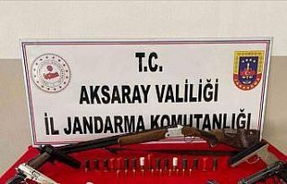 Aksaray’da jandarmadan kaçak silah operasyonu