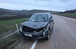 Ankara’da aracın çarptığı geyik telef oldu