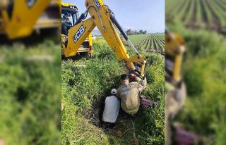 Antakya’da kuyuya düşen büyükbaş hayvan kurtarıldı