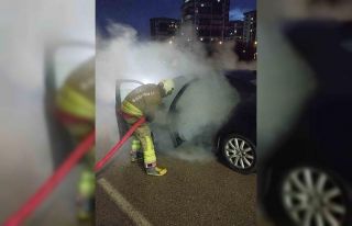 Arsuz’da otomobil yangını