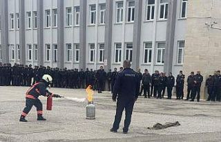 Bayburt POMEM’de yangın tatbikatı yapıldı