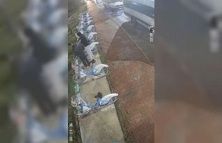 Belediyenin bisikletlerine böyle zarar verdiler