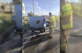 Besni’de otomobil alev aldı