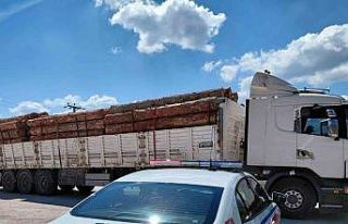 Bolu’da fazla tonajlı tomruk taşıyan kamyon sürücüsüne...