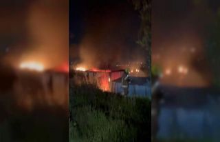 Bursa’da gece yarısı konteynır alevlere teslim...