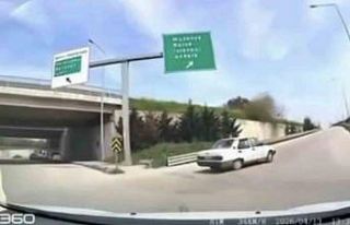 Bursa’da ters yönden giren sürücü kamerada