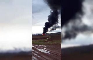 Çiftlik şantiyesinde yangın çıktı: Gökyüzü...