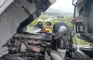 Dörtyol’da tırın motorunda yangın çıktı