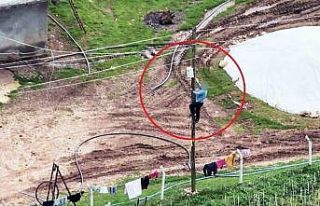 Dronu görünce kaçak hatları iptal etti