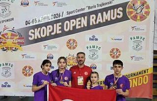 Düzceli genç taekwondocular Makedonya’da tarih...