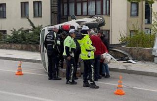 Edirne’de kontrolden çıkan hafif ticari araç...
