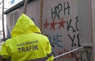 Elazığ’da kent estetiğini bozan duvar yazıları...