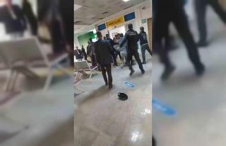 Hastane acilinde kavga kamerada