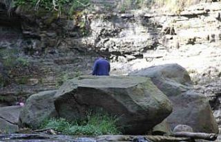 Kabaceviz Şelalesi’nde piknik yapan kardeşlerin...