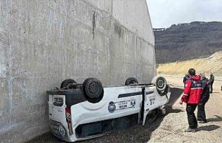 Kontrolde çıkan hafif ticari araç devrildi: 1 yaralı