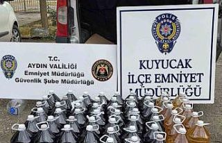 Kuyucak’ta 280 litre sahte alkol ele geçirildi