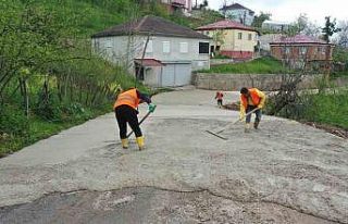Ordu’nun kırsalında beton yol çalışmaları...