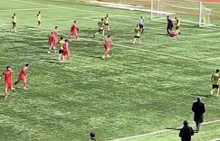 Penaltı golü sonrası çıkan arbedede futbolcunun...