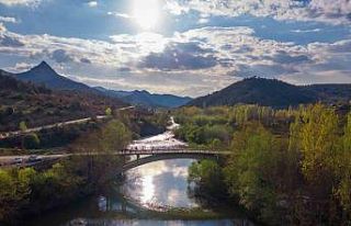 Sakarya Nehri’nin eşsiz manzarası havadan görüntülendi