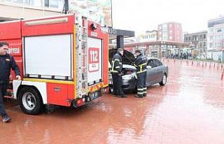 Sinop’ta araç yangını