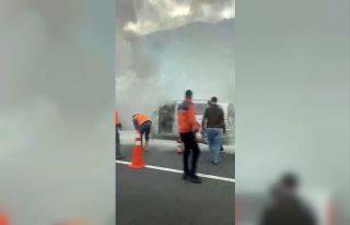 TEM’de minibüs yangını