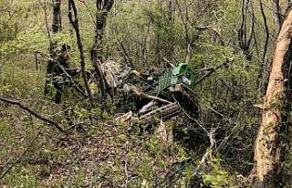 Yakakent’te traktör devrildi, sürücü yaralandı