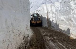 Yüksekova’da nisan ayında 6 metrelik kar tünelleri