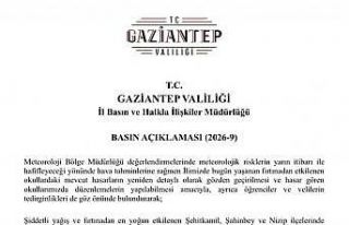 Gaziantep’te fırtına sonrası okullar tatil edildi