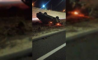 Gümüşhane’de kontrolden çıkan otomobil ters döndü: 1 yaralı