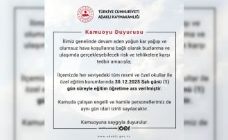 Bingöl’de kar tatili: 3 ilçede tüm okullar, merkezde taşımalı eğitime ara