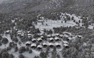 Denizli teleferikte yeni dönem kar manzarasıyla başlıyor