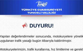 Motokuryelere uygulanan trafik yasağı kaldırıldı