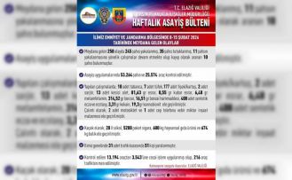 Elazığ’da asayiş uygulamaları: 258 olayda 245 şahıs yakalandı