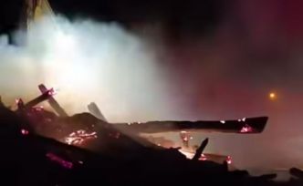 Van’da samanlık yangını