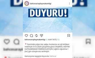 Bahçesaray’da taşımalı eğitime 1 gün ara