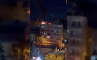 Elazığ’da teras katında yangın