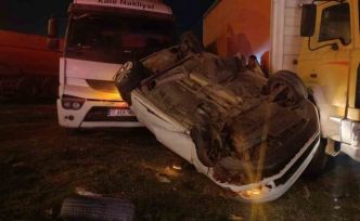 Takla atan otomobilden sağ çıktı